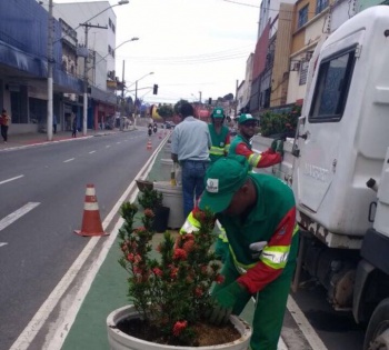 avenida Pedro Nolasco ganha vasos de plantas