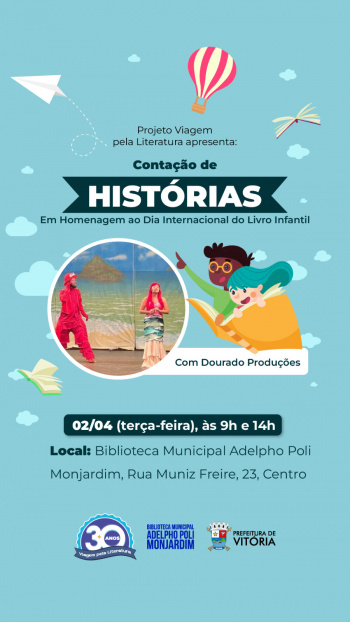 Banner de Divulgação da Contação de Histórias.