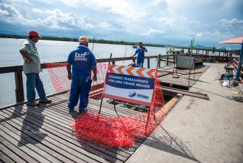 Obras de reforma do Píer da Ilha das Caieiras