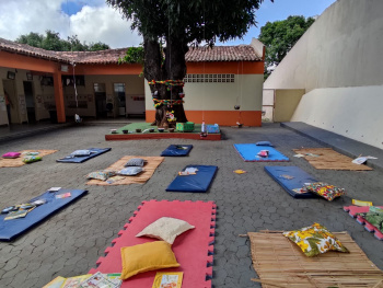 Pátio do Centro Municipal de Educação Infantil (Cmei) Ocarlina Nunes Andrade, em São Cristóvão