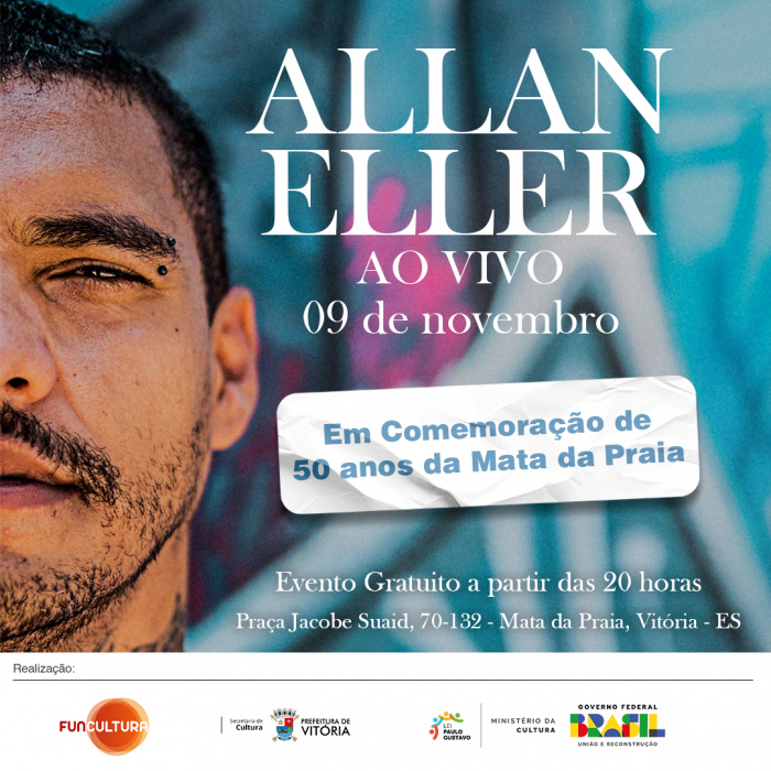 Show Allan Eller em comemoração aos 50 anos da Mata da Praia