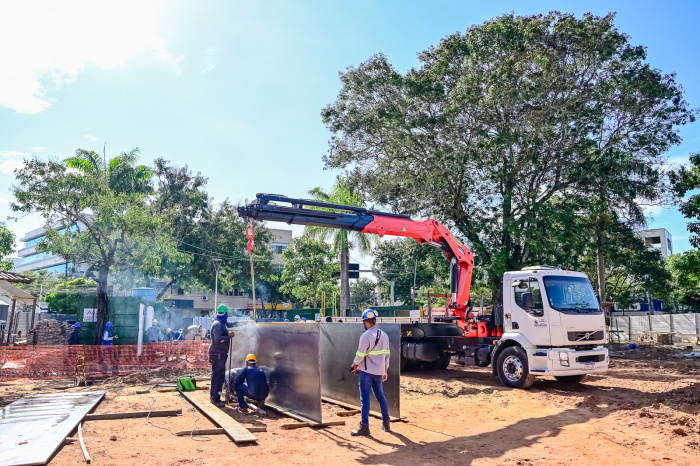 Visita Técnica às Obras de Cobertura da Quadra Poliesportiva da Praça Regina Frigeri Furno