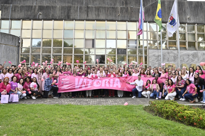 Ação da Campanha Outubro Rosa na PMV
