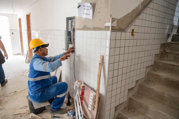 Visita às obras da Unidade de Saúde e Cras no Bairro Grande Vitória.