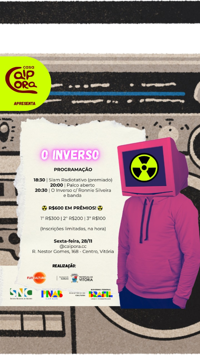 A programação, que acontece das 18h30 às 22 horas, é gratuita e aberta ao público.