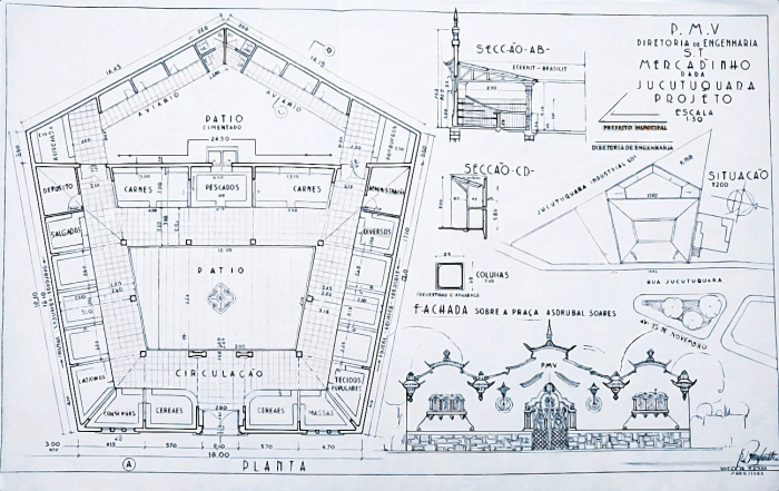 Projeto de Olympio Brasiliense para o Mercado São Sebastião