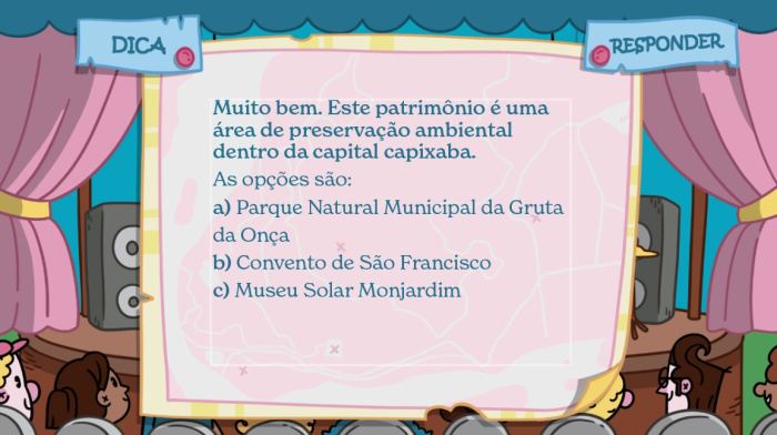 O jogo eletrônico educativo convida os participantes a explorar virtualmente marcos da cidade.