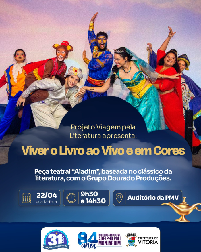 No dia 22 a literatura vira teatro na sede da Prefeitura de Vitória.