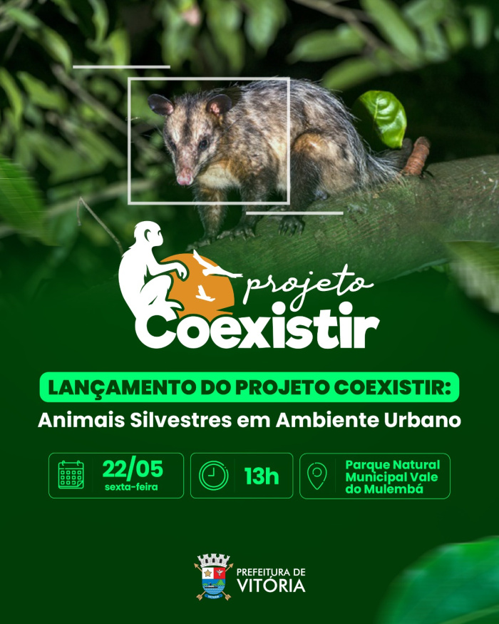 Vitória lança projeto para orientar convivência segura com animais silvestres em áreas urbanas