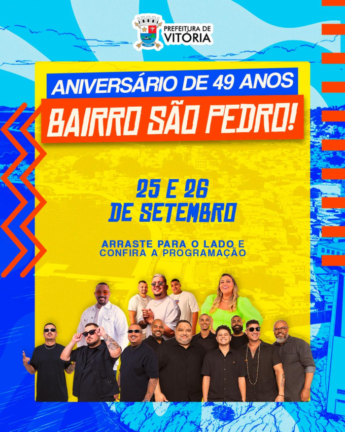 Aniversário de 49 anos de São Pedro terá dois dias de samba, pagode e música na Grande São Pedro